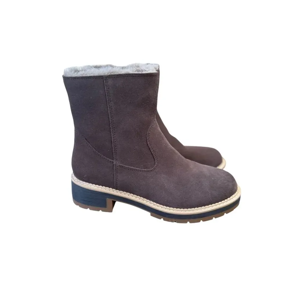 <<Blondo Nikkie/Nappa Waterproof Suede Fur Lined Brown Boots - sz 8M
